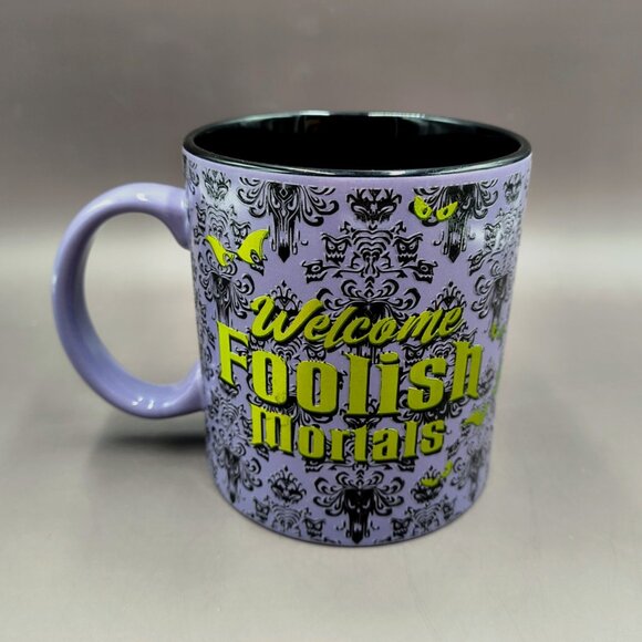 Disney The Haunted Mansion Welcome Foolish Mortals Wallpaper Ceramic Mug 20 oz - Picture 1 of 7